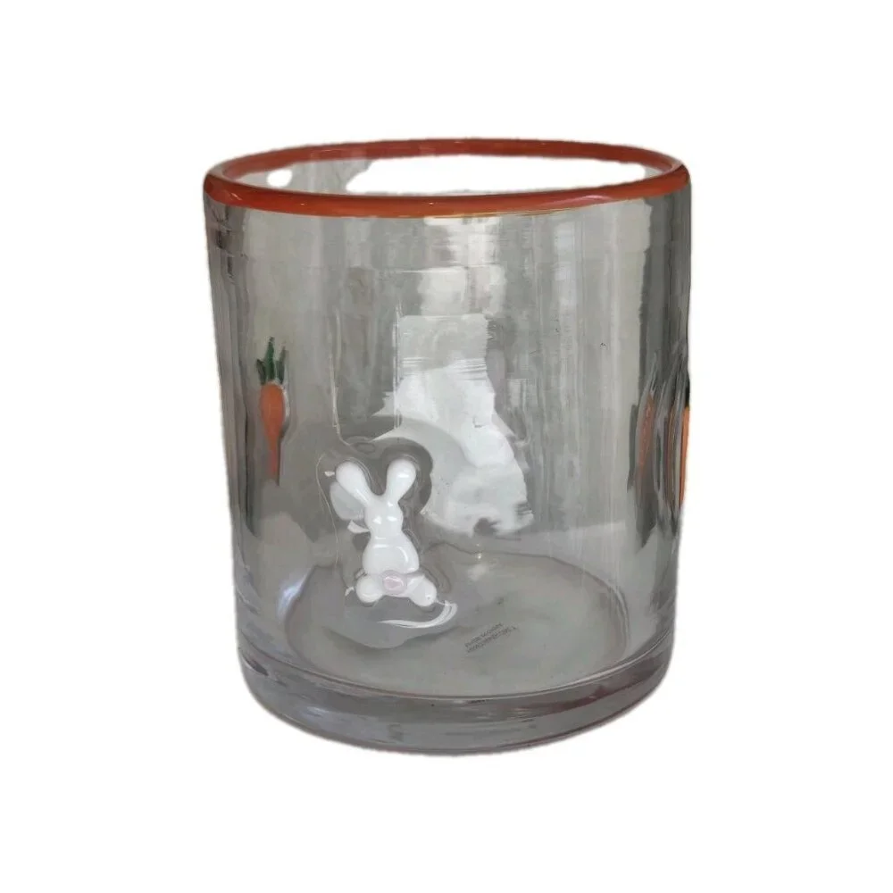 New Glass easter Bunny / Carrot Tumbler Beverage Cocktail Glasses Cup